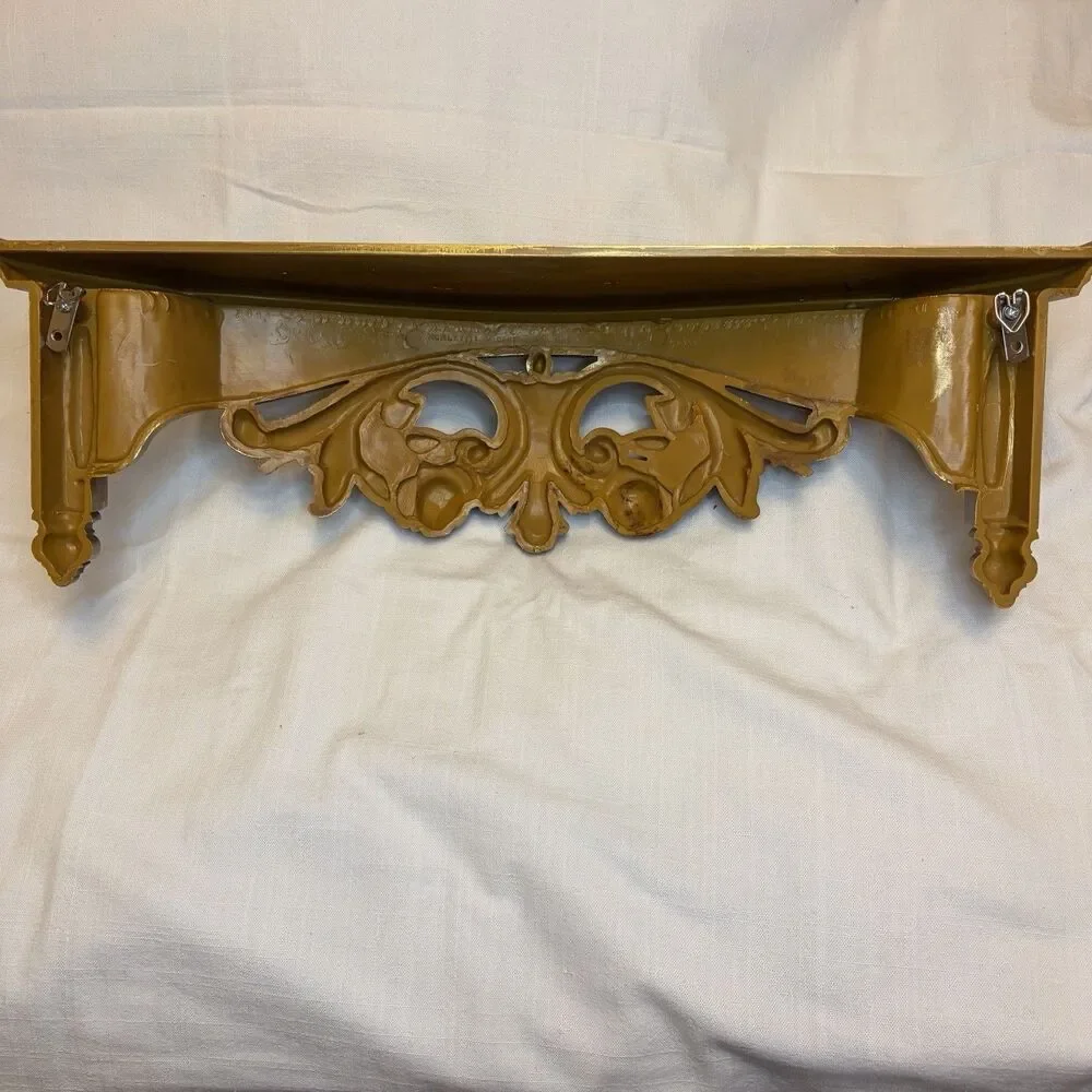 Dart Syroco Vintage Gold Toned Resin Roses Shelf Homco Decor Plastic